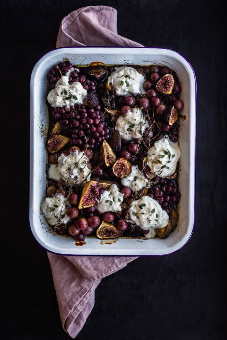 Balsamic & Thyme Roasted Grapes with Figs and Burrata - Waves in the ...