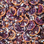 Chocolate Bark with Candied Citrus, Almonds and Flaky Sea Salt.