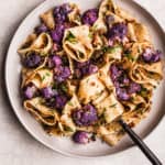 Garlicky Pasta with Cauliflower, Capers Breadcrumbs and a Mustard Brown Butter Pan Sauce