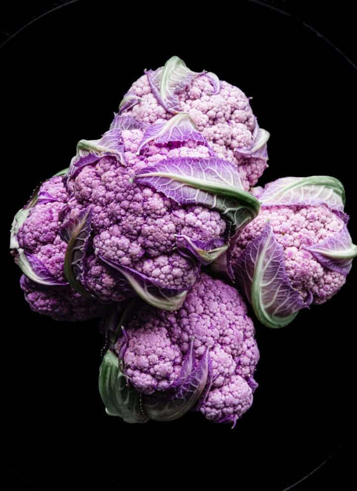 mini heads of purple cauliflower